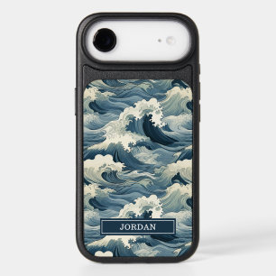 Japanese Waves Pattern Monogrammed iPhone 17 Air Case