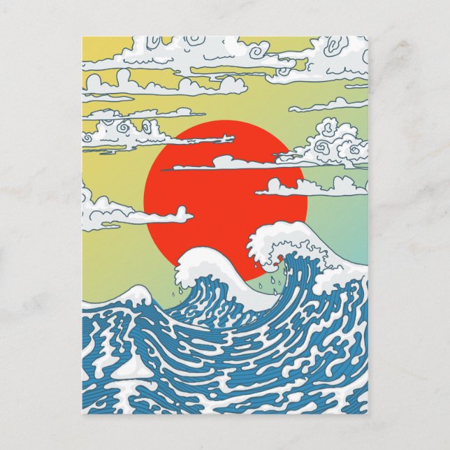Japanese Waves Postcard (Front)