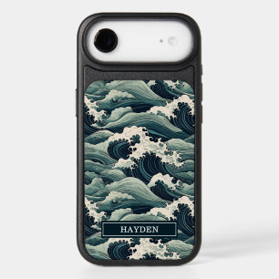 Japanese Waves Print Monogrammed iPhone 17 Air Case