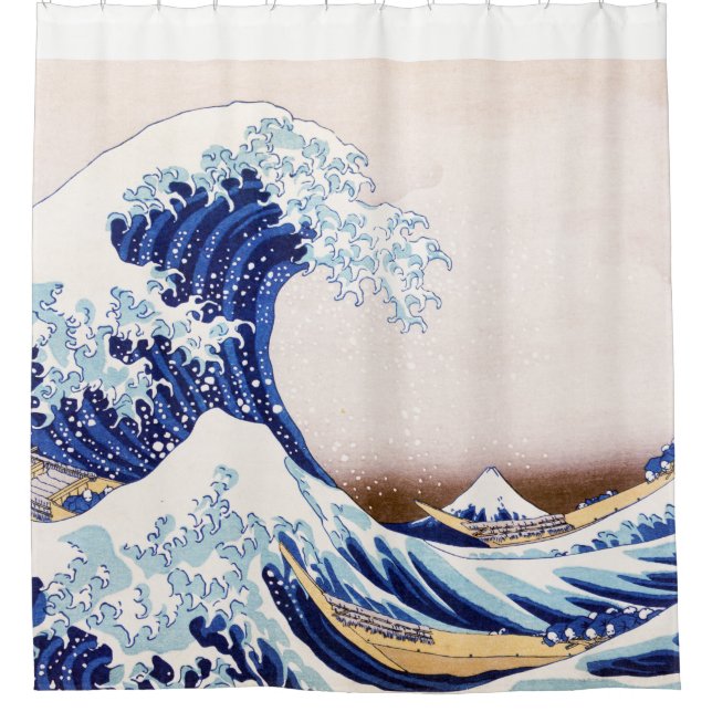 Japanese Waves Shower Curtain (Front)