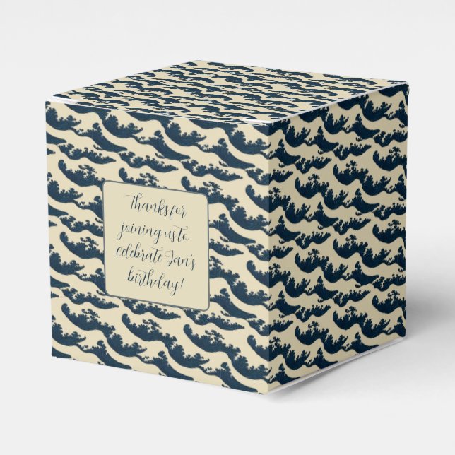 Japanese waves square favor box (Front Side)