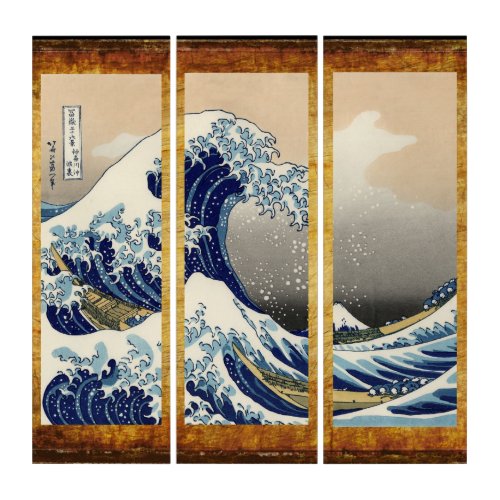 Japanese Waves Triptych Wall Art