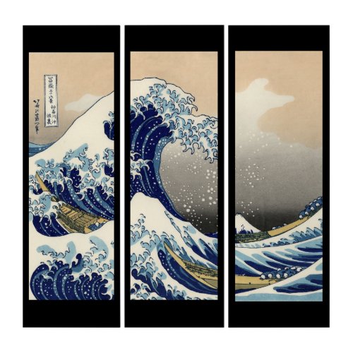 Japanese Waves Triptych Wall Art