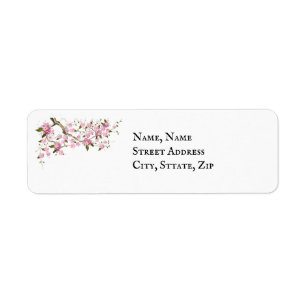 Japanese Wedding BlossomReturn Address Label
