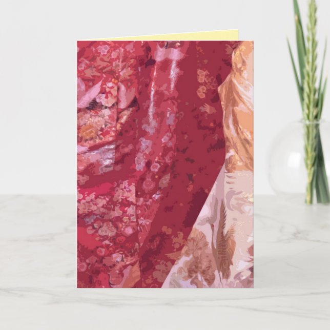 Japanese wedding kimonos in close up card (Front)