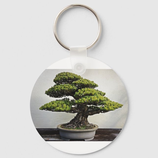 Japanese White Pine Bonsai Keychain (Front)