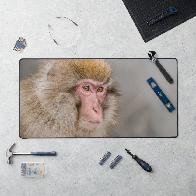 Japanese Wildlife: Brown Snow Monkey Desk Mat (Workstation)