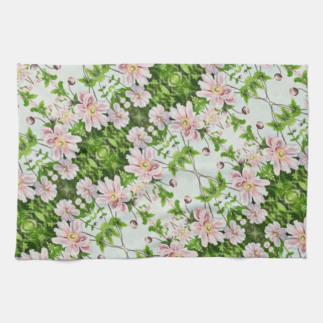 Japanese Windflowers - Kitchen Towel (Horizontal)
