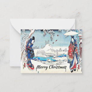 Japanese Ukiyo-e Art Greeting Card Christmas Xmas New Year 