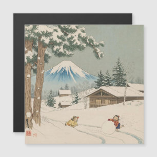 Japanese  winter  landscape - magnetic card