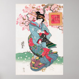 Japanese Woman by Keisai Eisen (1828) Poster