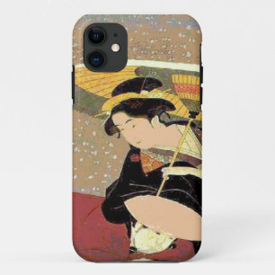 Japanese Woman Face Print iPhone 11 Case