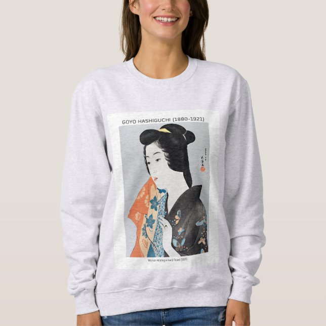 Japanese woman holding her towel - Goyō Hashiguchi Sweatshirt (Front)