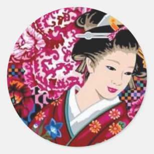 Japanese Girl Stickers | Zazzle