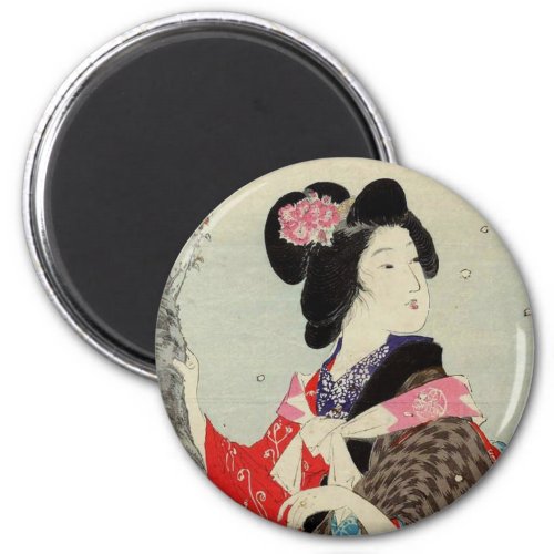 Japanese Woman Lady Suzuki Kason Sakura Japan Art Magnet