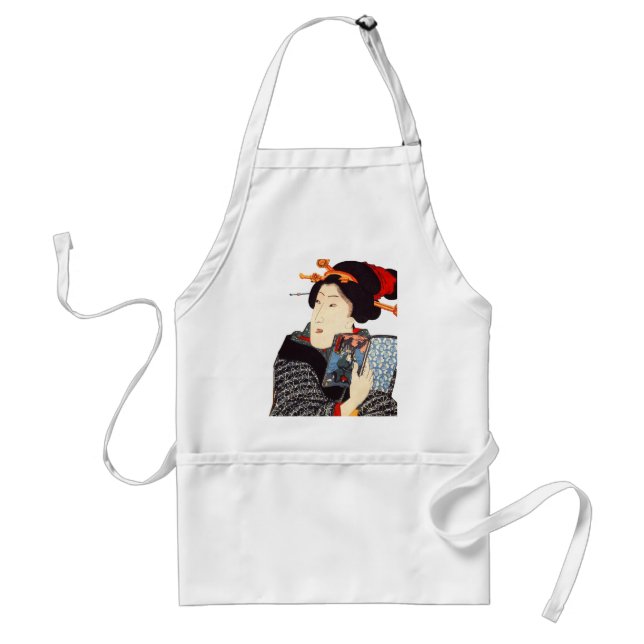 Japanese Woman Reading 2 Adult Apron (Front)