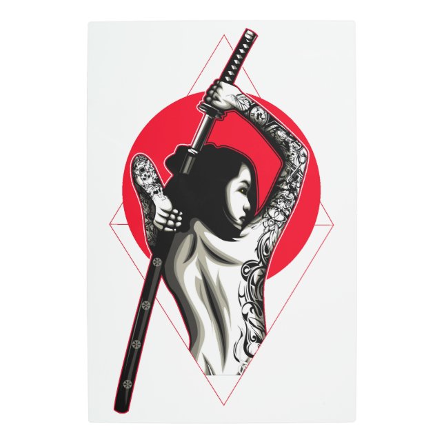 Japanese Woman Warrior Metal Print (Front)