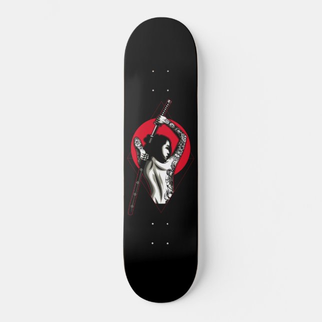 Japanese Woman Warrior Skateboard (Front)