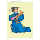 Japanese Woman With Cat Card - Customizable (Front)