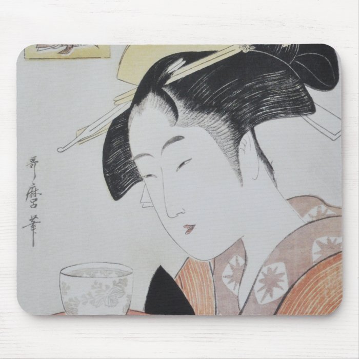 Japanese Woman with Tea Mouse Pads