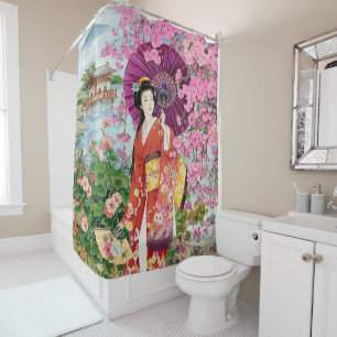 Japanese Women In Kimono Shower Curtain