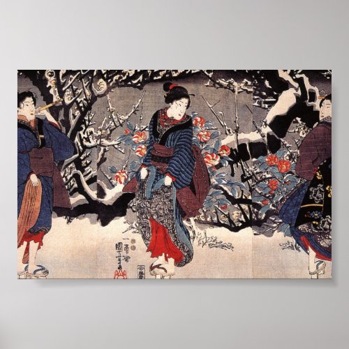 Japanese Women Painting c 1800s Poster