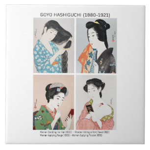 Japanese women portraits  - Goyō Hashiguchi  Ceramic Tile