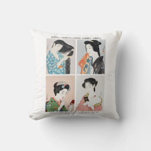 Japanese women portraits  - Goyō Hashiguchi  Throw Pillow
