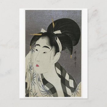 Japanese Women Wiping Her Face Postcard by lilandluckysloot at Zazzle