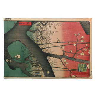 Japanese wood blocks print images placemat