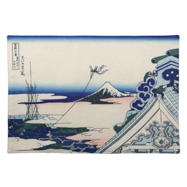 Japanese Woodblock: Asakusa Honganji Temple Cloth Placemat (Front)