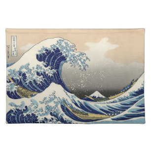 Japanese Woodblock: Big Wave off Kanagawa Cloth Placemat