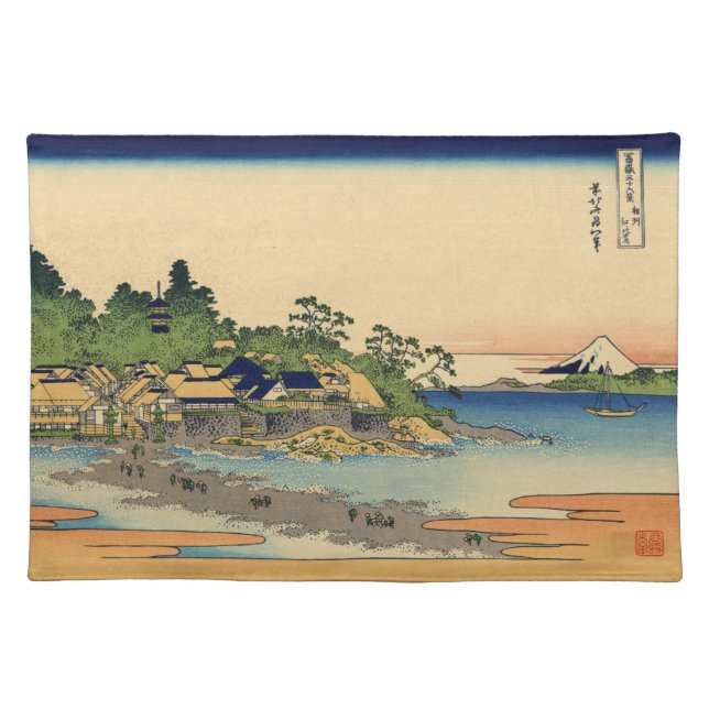 Japanese Woodblock: Enoshima in Sagami Province Placemat (Front)