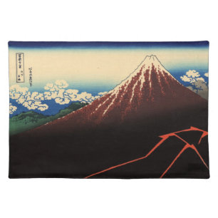 Japanese Woodblock: Lightnings Below the Summit Placemat