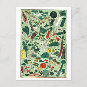 Japanese Woodblock of Vegetables by Shigenobu Postcard