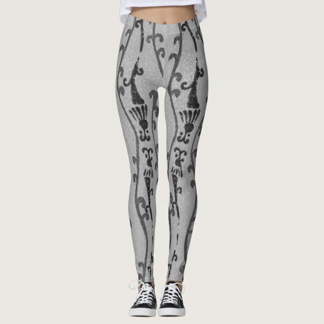 JAPANESE WOODBLOCK PATTERN PRINTED LEGGINGS (Front)