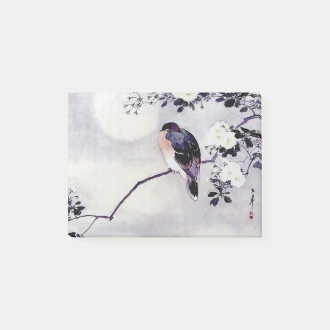 Japanese woodblock print bird note gift (Front)