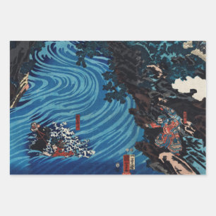 JAPANESE WOODBLOCK PRINT LANDSCAPES GIFT WRAPPING PAPER SHEETS