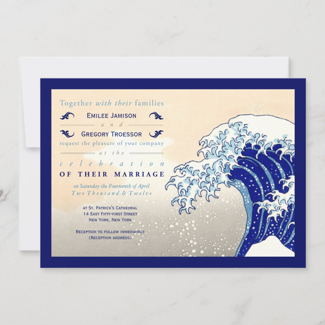 Japanese Woodblock Print Wedding Invitations Zazzle