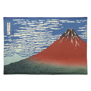 Japanese Woodblock: Red Fuji Southern Wind Placemat