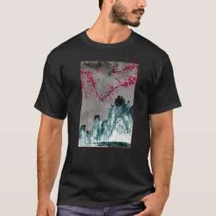 Japanese Woodblock Sakura Cherry Blossom Tree Natu T-Shirt