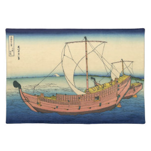Japanese Woodblock: The Kazusa Sea Route Cloth Placemat
