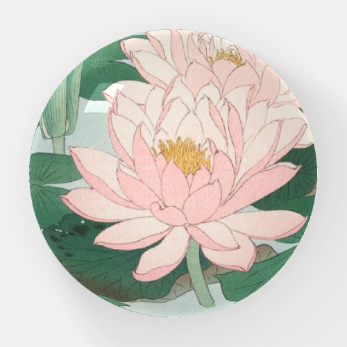 Japanese Woodblock Water Lily Lilies Paperweight