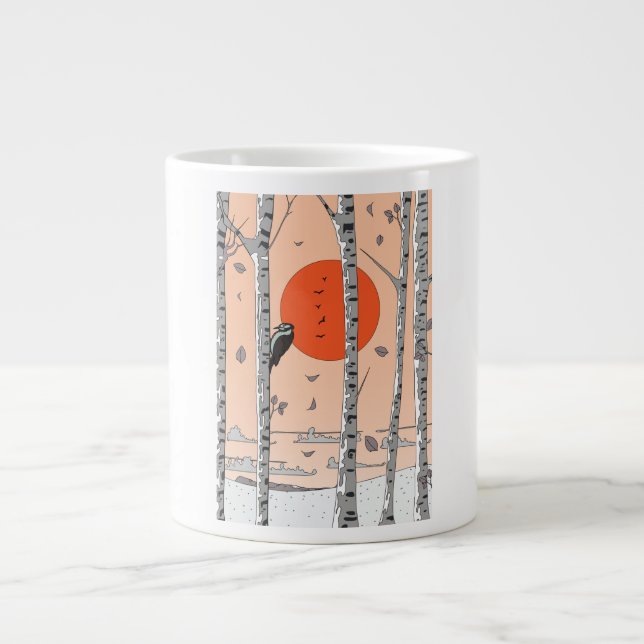 Japanese Woodpecker Giant Coffee Mug (Front)