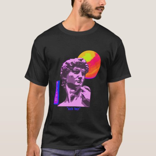 Japanese Writing Vaporwave Aesthetic Michaelangelo T_Shirt