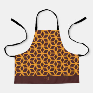 Japanese Yellow Chocolate Minimal Pattern Apron