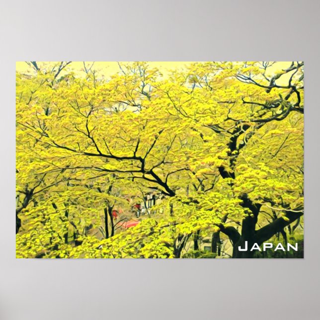 Japanese yellow gingko tree travel print (Front)