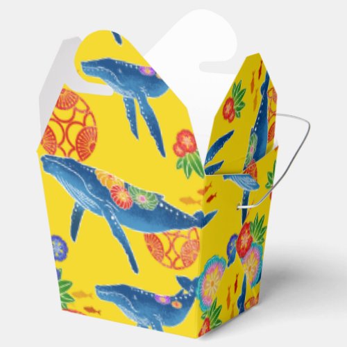 Japanese yellow kimono pattern favor party box