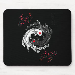 Japanese Yin Yang Axolotls Art Graphic Anime Axolo Mouse Pad