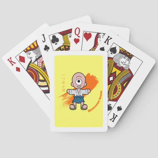 Japanese Yokai Hitotsume-kozo Poker Cards (Back)